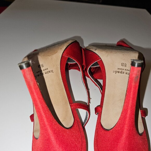 Kate Spade New York Slingback Pointed Toe Pump In Cherry Rouge Size 8B - Picture 16 of 16
